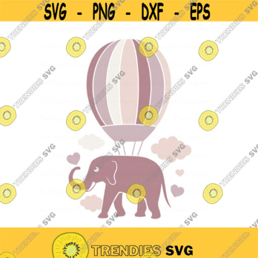 Elephant svg baby elephant svg hot air balloon svg png dxf Cutting files Cricut Funny Cute svg designs print for t shirt Design 514