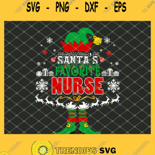 Elf Christmas Santa Favorite Nurse SVG PNG DXF EPS 1