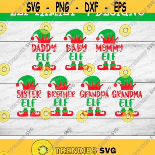Elf Family Bundle Svg Christmas Elf Svg Funny Holiday Svg Dxf Eps Png Daddy Mommy Baby Elf Svg Winter Cut Files Silhouette Cricut Design 3021 .jpg