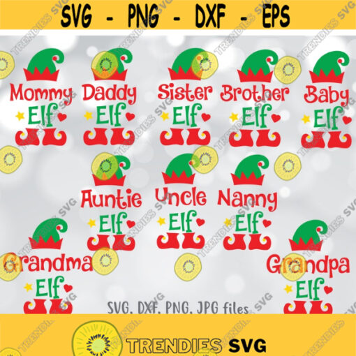 Elf Family SVG Christmas SVG Elf svg Christmas family Cut File Christmas shirt design Family Cricut Silhouette svg dxf png jpg Design 1108