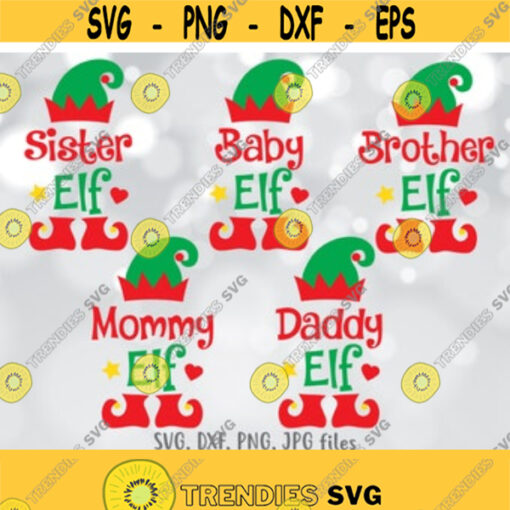 Elf Family SVG Christmas SVG Elf svg Christmas family Cut File Christmas shirt design Family Cricut Silhouette svg dxf png jpg Design 64