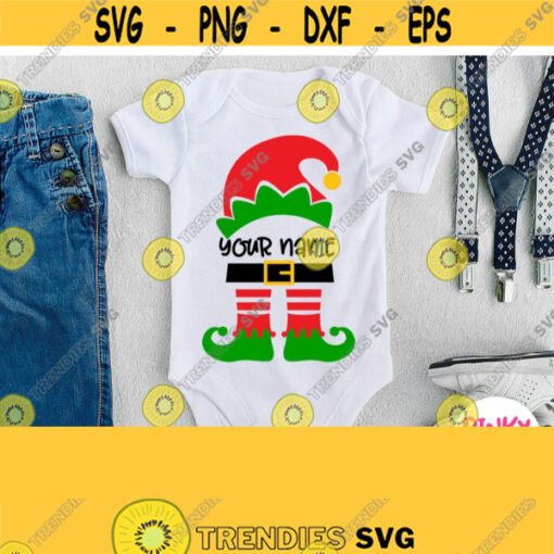Elf Monogram Svg Baby Christmas Shirt Svg Little Elf Svg Cut File Boys Girls Design Child Name Frame Cricut Silhouette Sublimation Design 634