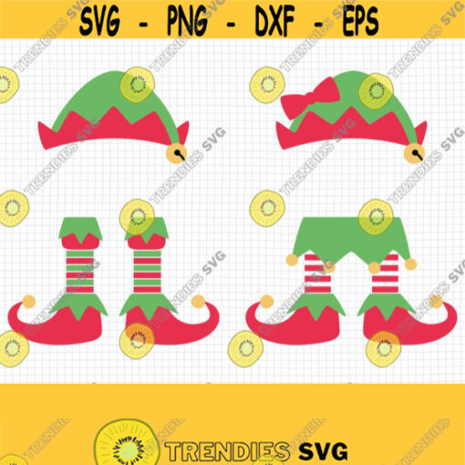 Elf SVG. Cartoon Boy and Girl Elf Monogram Clipart. Kids Christmas Cut Files. Vector Files for Cutting Machine png dxf eps jpg pdf Download Design 625