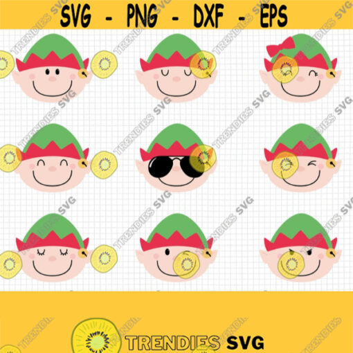 Elf SVG. Kids Cartoon Elves Clipart. Christmas Cut Files. Vector Files for Cutting Machine png dxf eps jpg pdf Digital Instant Download Design 74