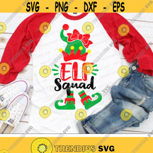 Elf Squad Svg Christmas Elf Svg Elf Crew Cut Files Funny Holiday Svg Dxf Eps Png Kids Clipart Girls Shirt Design Cricut Silhouette Design 2961 .jpg