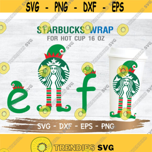 Elf Starbucks Wrap Hot Cup SVG Daisy svg DIY Grande 16 Oz Hot Cup Design 217