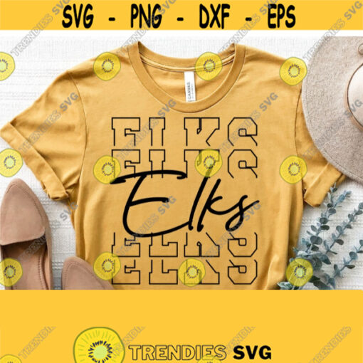 Elks Svg Elks Team Spirit Svg Cut File High School Team Mascot Logo Svg Files for Cricut Cut Silhouette FileVector Download Design 1370