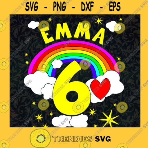Emma 6th Birthday SVG Happy Birthday Digital Files Cut Files For Cricut Instant Download Vector Download Print Files