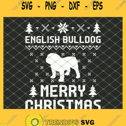 English Bulldog Ugly Christmas SVG PNG DXF EPS 1