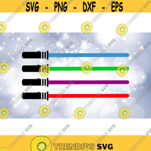 Entertainment Clipart 4 Types of Jedi Light Sabers on One Sheet Blue Green Purple Red Inspired by Star Wars Digital Download SVGPNG Design 143