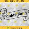 Entertainment Clipart Black Decorative Fantasyland Sign Spoof in Princess Lettering Inspired by Theme Park Digital Download SVG PNG Design 390