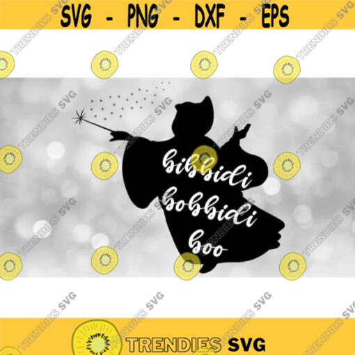 Entertainment Clipart Black Fairy Godmother w Magic Wand Bibbidi Bobbidi Boo Cutout Inspired by Cinderella Digital Download SVGPNG Design 254
