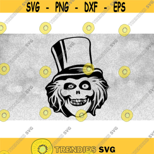 Entertainment Clipart Black Hatbox Ghost Hologram Inspired by Feature in Theme Park Haunted Mansion Ride Digital Download SVG PNG Design 1418