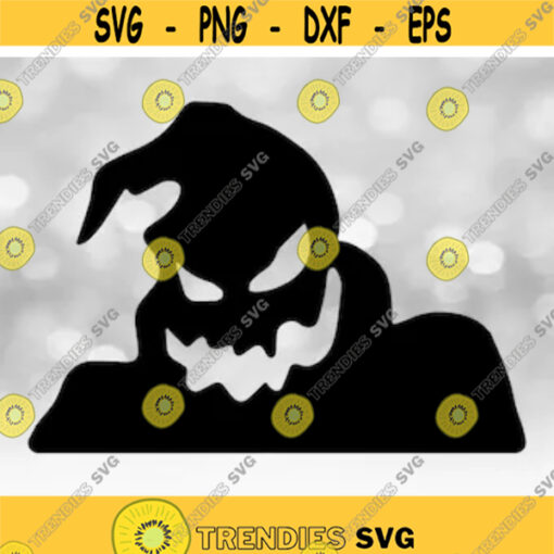 Entertainment Clipart Black Oogie Boogie Ghost Evil Smile Face Silhouette Inspired by Nightmare Before Christmas Digital Download SVGPNG Design 326