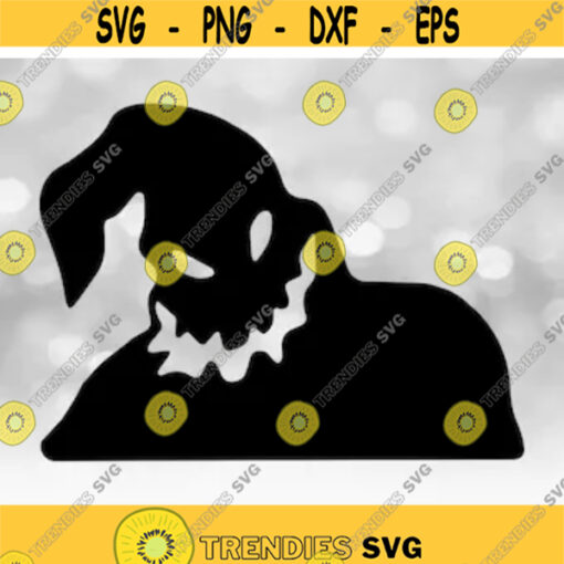 Entertainment Clipart Black Oogie Boogie Ghost Evil Smile Face Silhouette Inspired by Nightmare Before Christmas Digital Download SVGPNG Design 380