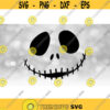 Entertainment Clipart Black Outline of Jack Skellington Nice Smile Face Inspired by Nightmare Before Christmas Digital Download SVG PNG Design 505