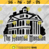 Entertainment Clipart Black Silhouette of External Front View of House Inspired by The Haunted Mansion Ride Digital Download SVG PNG Design 377
