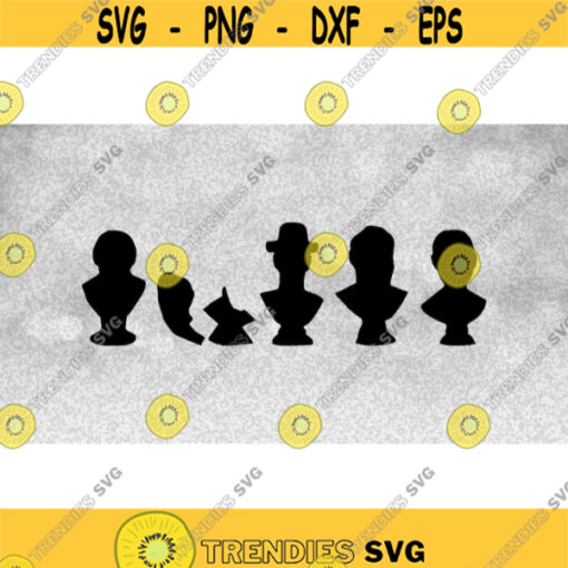 Entertainment Clipart Black Singing Busts Mellomen Grim Grinning Ghosts Inspired by The Haunted Mansion Digital Download SVG PNG Design 707