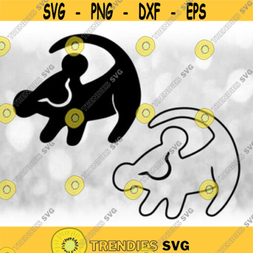 Entertainment Clipart Black Solid Outline Lion King Logo Rough Drawing Symbol Inspired by Broadway Baby Simba Digital Download SVGPNG Design 171