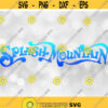 Entertainment Clipart Blue Gradient Splash Mountain in Watery Lettering Sign Inspired by Theme Park Log Ride Digital Download SVG PNG Design 388