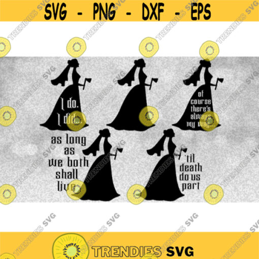 Entertainment Clipart Haunted Mansion Inspired Value Pack Bundle 5 Black Constance Hatchaway Brides with Quotes Digital Download SVGPNG Design 693