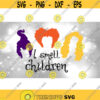 Entertainment Clipart Silhouettes of Sanderson Sisters with I Smell Children Inspired by Movie Hocus Pocus Digital Download SVGPNG Design 1451