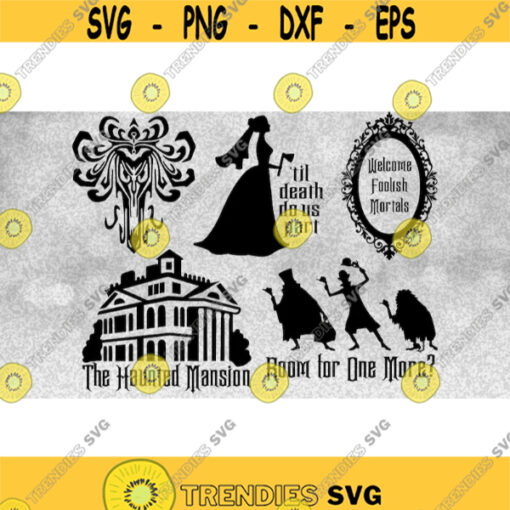 Entertainment Clipart Value Pack Bundle Inspired by Haunted Mansion Wallpaper Creature Bride Ghosts Foolish Mortal Digital Download SVG Design 271