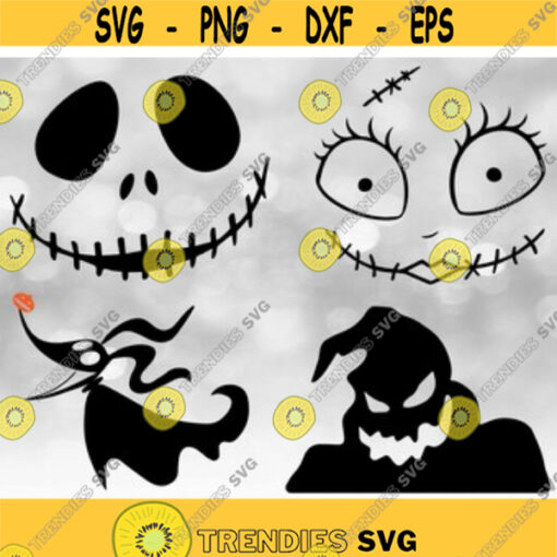 Entertainment Clipart Value Pack Bundle Inspired by Nightmare Before Christmas Skellington Sally Zero Oogie Boogie Digital Download SVG Design 197