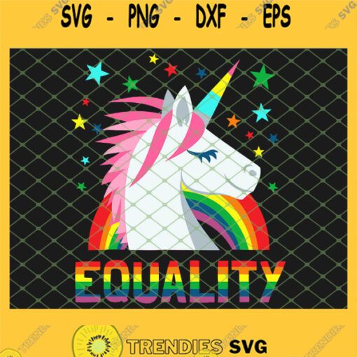 Equality Rainbow Flag Unicorn Lgbt Gay Pride SVG PNG DXF EPS 1