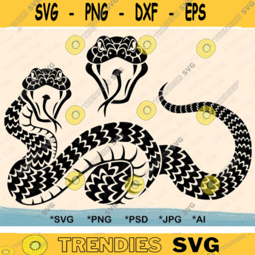 Evil Snake SVG Detailed Black Snake Cut File Snake Silhouette Angry Snake Cricut Serpent SVG Snake Clipart Vinyl Digital Download