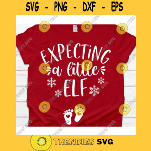 Expecting a little elf svgPregnant svgPregnancy svgSnowflakes svgMerry Christmas svgChristmas cut file svg