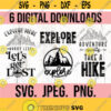 Explore Bundle Camping SVG Cricut Cut File Instant Download Explore More Worry Less Adventure Clipart Mountains Take a Hike Design 119