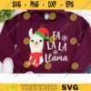 Fa La La Llama SVG DXF Christmas Llama Wearing Santa Hat Winter Holiday Llama Alpaca svg dxf Cut File for Cricut Silhouette Clipart copy