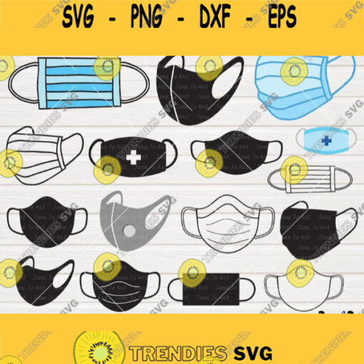 Face Surgical Mask SVG Bundle Quarantine Mask svg Medical mask svgFace Mask Clipart DXF cut files T shirt Iron Medical Supply Circut EPS