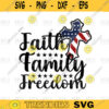 Faith Family Freedom american flag patriotic SVG 4th of July svg American Cross svg png Digital download 216