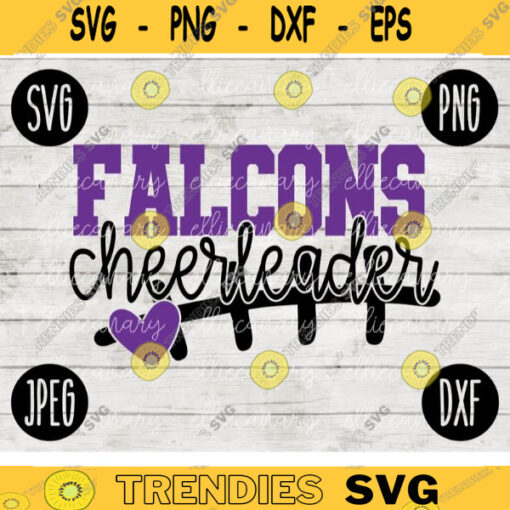 Falcons Cheerleader SVG Team Spirit Heart Sport png jpeg dxf Commercial Use Vinyl Cut File Mom Dad Fall School Pride Football Mom 2162