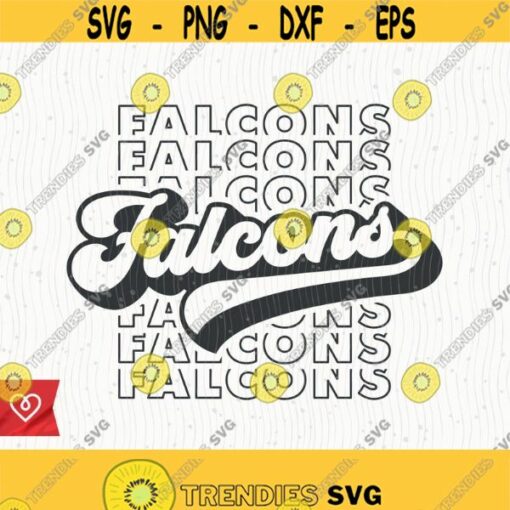 Falcons School Spirit Svg Retro Design Falcon Pride Svg Falcons Cheer Png Falcons Football Baseball Falcons Basketball Svg Cricut Cut File Design 127