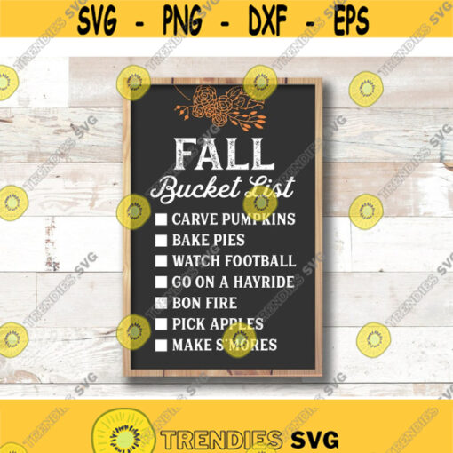 Fall Bucket List svg fall svg Printable Fall Sign Wall Decor Farmhouse Style chalkboard sign svg autumn svg JPG INSTANT DOWNLOAD file Design 590