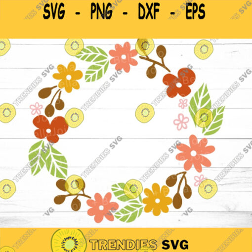 Fall Flower Wreath SVG Svg Dxf Eps Jpeg Png Ai Pdf Cut File Flower svg Flower svg file Wreath Svg Wreath Clipart Fall svg