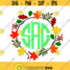Fall Halloween Leafs Leaves Frame Cuttable Design Thanksgiving SVG PNG DXF eps Designs Cameo File Silhouette Design 1696