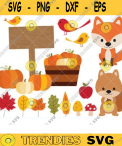 Fall Harvest Clipart Autumn Clipart Pumpkin Clipart Autumn Leaves Clipart Fall Leaves Clipart Fox Squirrel Animal Clip Art Fall Elements