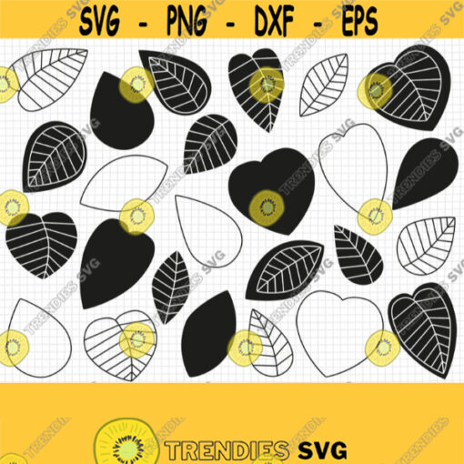 Fall Leaves SVG Bundle. Fall Leaf SVG. Autumn Cut Files. Minimalist Geometric Leaves Clipart Instant Download dxf eps png Design 528