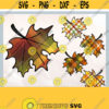 Fall Leaves Sublimation Leaf Bundle Clipart Plaid Leaves png Autumn Leaves Clipart