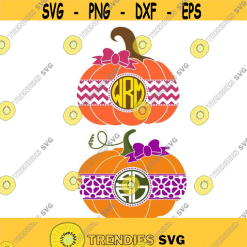 Fall Pumpkin Monogram Frame Print Cuttable Design Thanksgiving SVG PNG DXF eps Designs Cameo File Silhouette Design 612