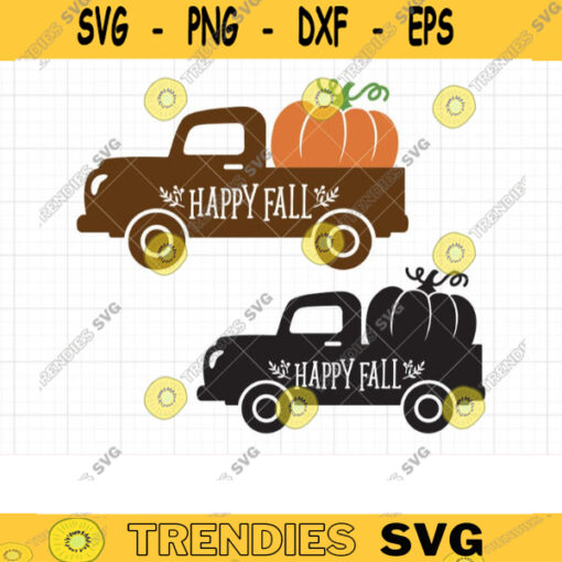 Fall Pumpkin Truck Clipart Autumn Pick Up Truck Carries Pumpkin Silhouette SVG DXF Cut File Clipart Clip Art copy