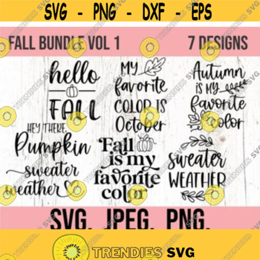 Fall SVG Bundle Autumn Is My Favorite Home Decor Fall PNG Cricut File Instant Download Fall Design Pumpkin Clipart Hello Fall Design 633