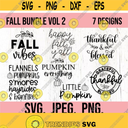 Fall SVG Bundle Autumn Thankful Grateful svg Fall Home Decor PNG Cricut File Instant Download Fall Vibes Design Pumpkin Clipart Design 967
