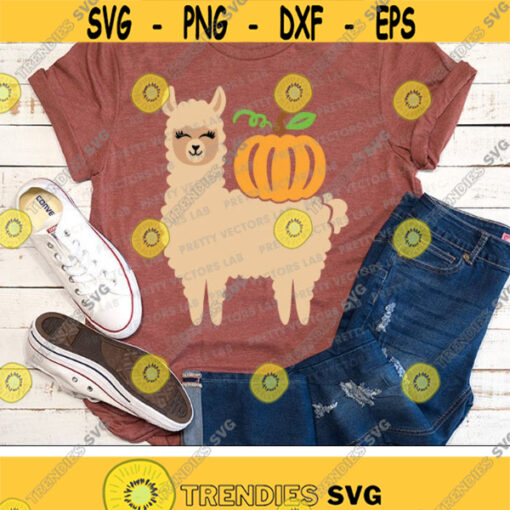 Fall Svg Llama Svg Thanksgiving Llama Svg Dxf Eps Png Cute Fall Cut Files Halloween Clipart Kids Shirt Design Silhouette Cricut Design 1139 .jpg