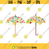 Fall Umbrella Leafs Leaves Cuttable Design Thanksgiving SVG PNG DXF eps Designs Cameo File Silhouette Design 1275