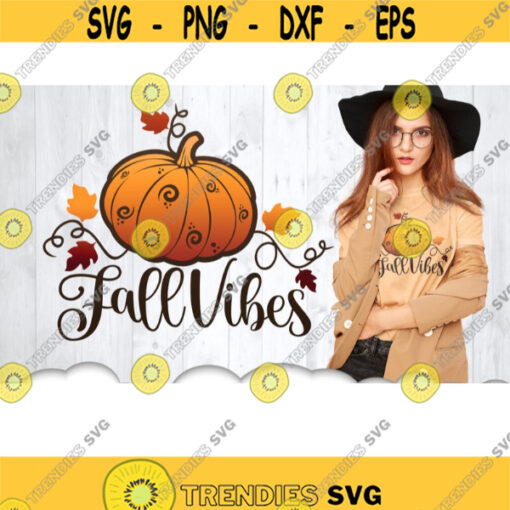 Fall Vibes Pumpkin Round Svg Files For Cricut Fall Vibes Round Sign Svg Vines Leaves Svg Fancy Fall Pumpkin Round Svg Dxf Cut Files .jpg